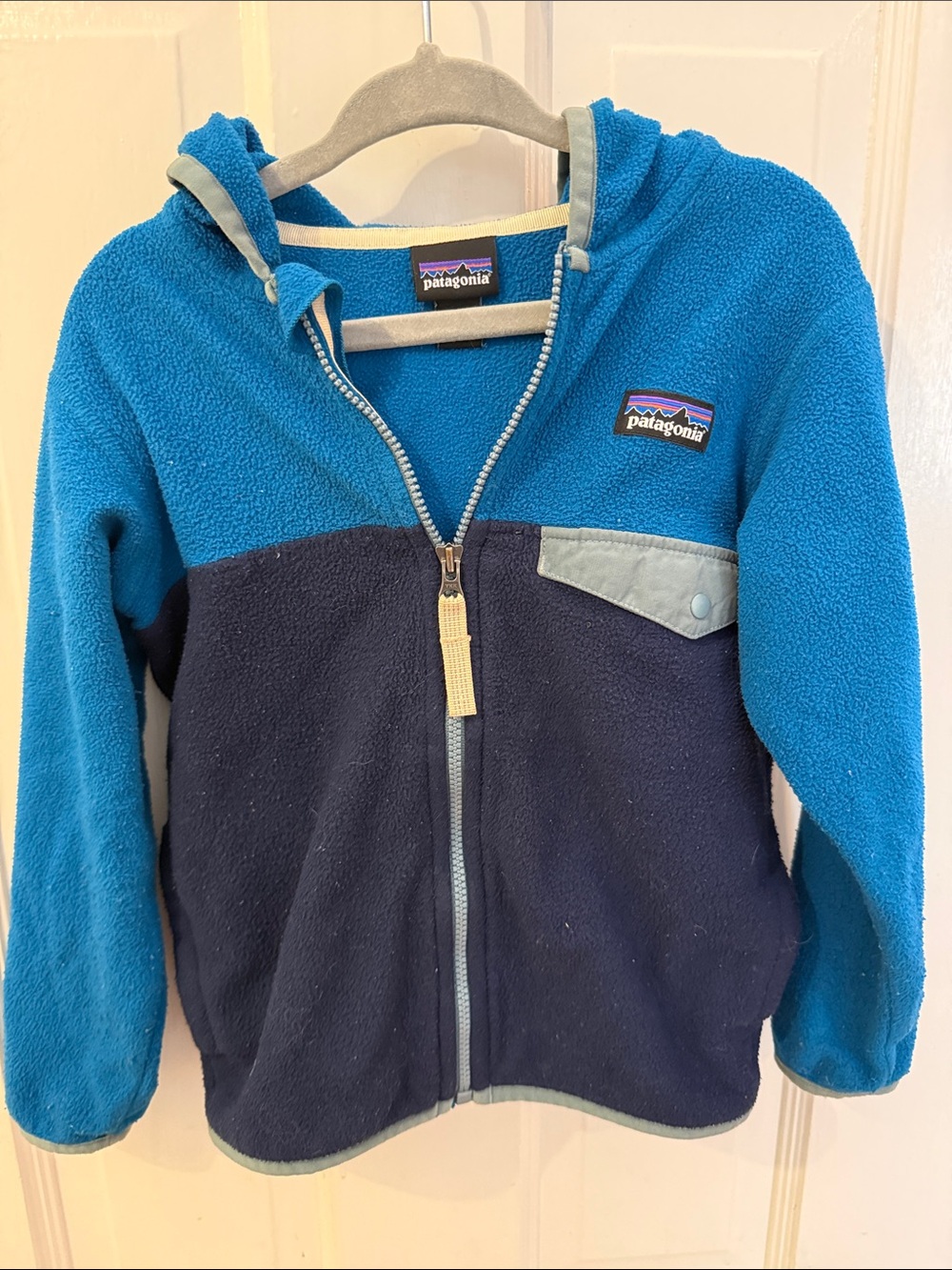Patagonia Boys Blue and Navy Fleece Hoodie